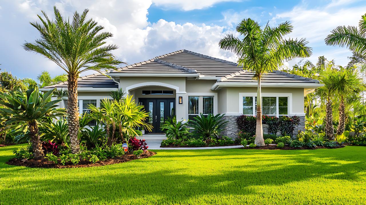 Front elevation of a Florida single family home being inspected